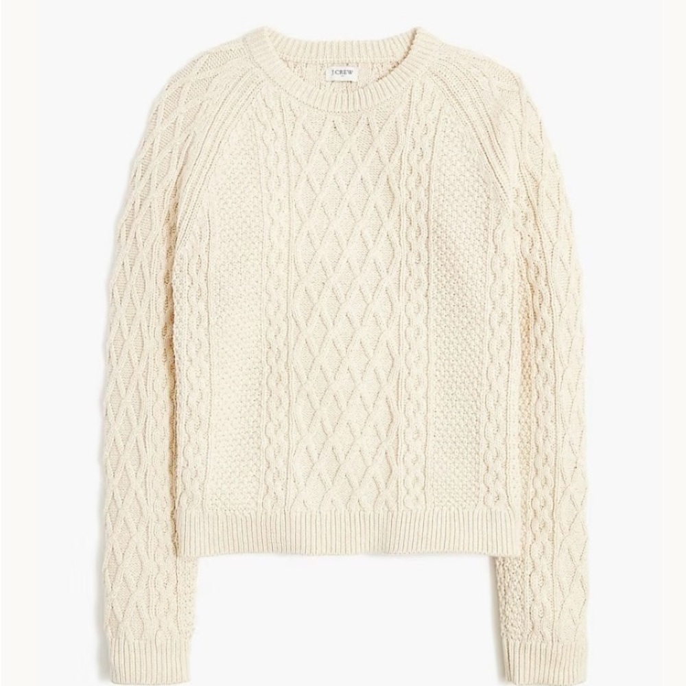J. Crew Cream Cable Knit Sweater